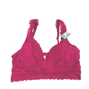 Fuschia‎ Pink Lace Bralette Juniors Small Layering Top Coquette Fairy Festival